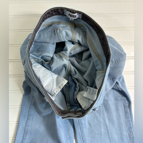 Paige High Rise Bell Canyon Jeans Denim Stretch Flare Light Wash Size 28 - Picture 14 of 16